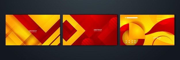 Abstract red and yellow background Design for poster template on web backdrop banner brochure website flyer landing page presentation certificate and webinar