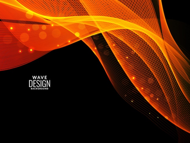 Abstract redish orange light flowing stylish wave modern illustration pattern background vector