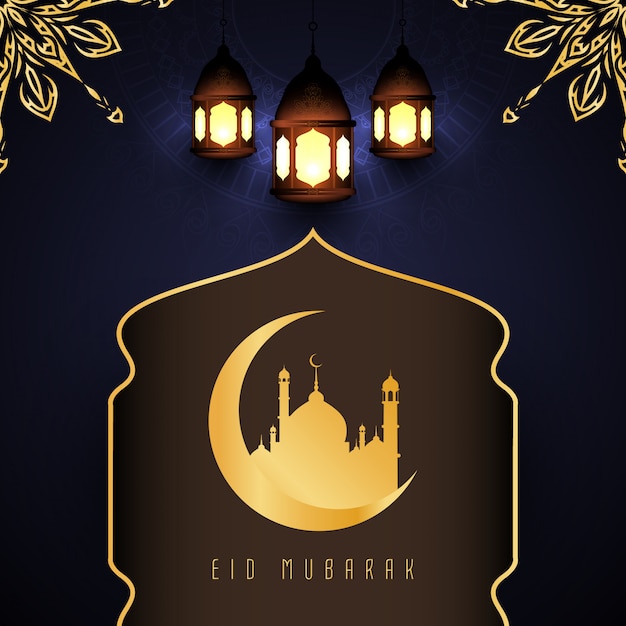 Astratto sfondo religioso eid mubarak design elegante