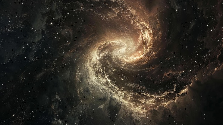 Vector 探検と発見の抽象的な表現 宇宙の旅 旋回する星雲と天の奇跡