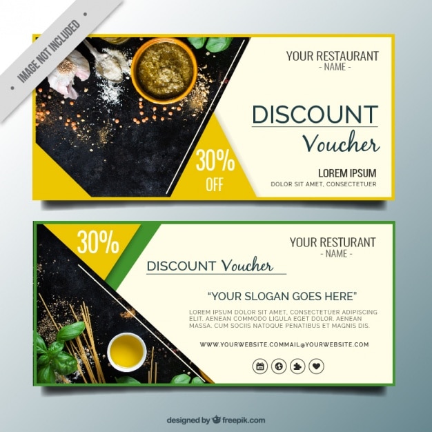 Vector abstract restaurant discount banners