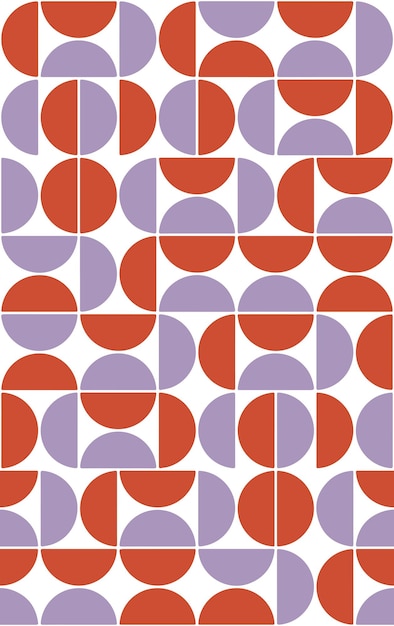 抽象的なレトロな円の幾何学的なシームレスなベクトル パターン ミニマルなデザイン トレンディなファッションの色