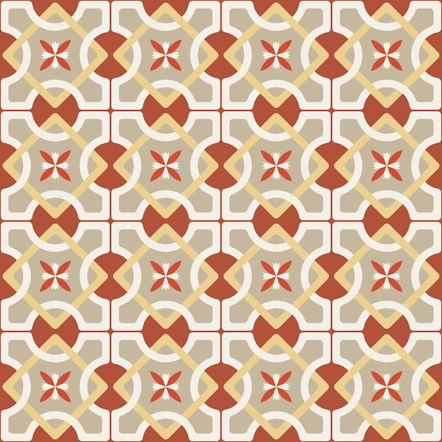 Abstract Retro Geometric Italian Tile Style Vector Seamless Pattern Trendy Fashion Colors Perfect