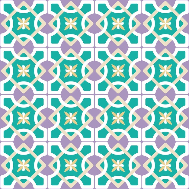 Abstract Retro Geometric Italian Tile Style Vector Seamless Pattern Trendy Fashion Colors Perfect