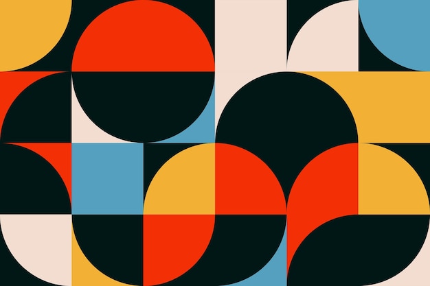 Vector abstract retro geometrisch naadloos patroon in de bauhaus-stijl