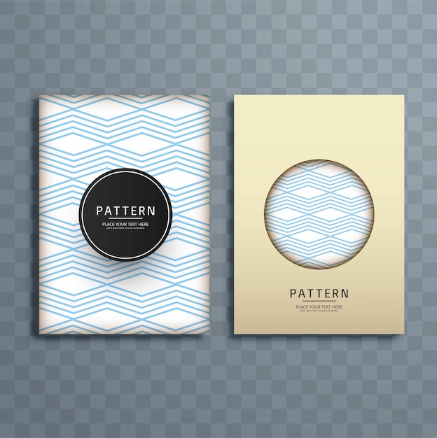 Abstract retro pattern brochure design illustration