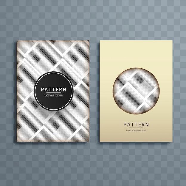 Abstract retro pattern brochure design illustration