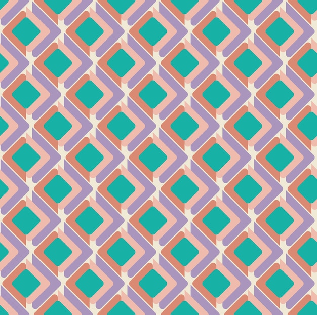 Abstract Retro Squares Colorful Psychedelic Geometric Texture Vector Seamless Pattern Simple Concept