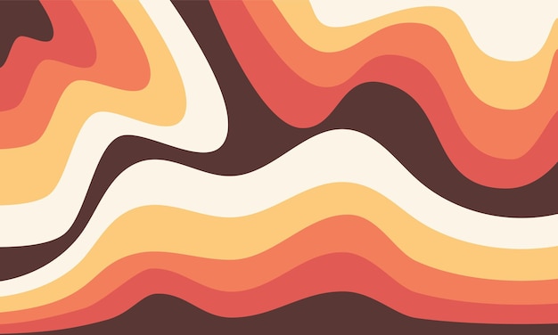 Vector abstract retro wavy groovy psychedelic background