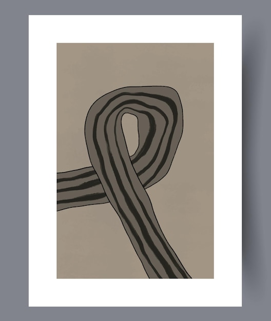 Abstract ribbon tortuous loop wall art print