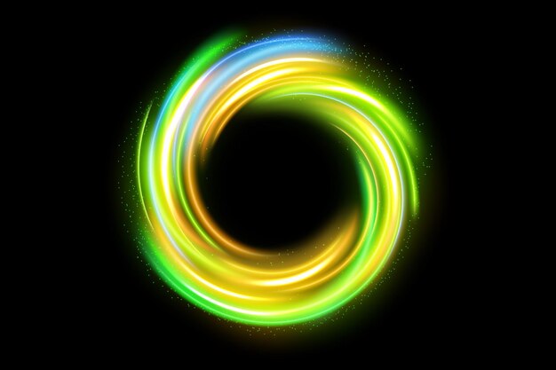 Vector abstract ring light effect isolated on dark background vector illustration