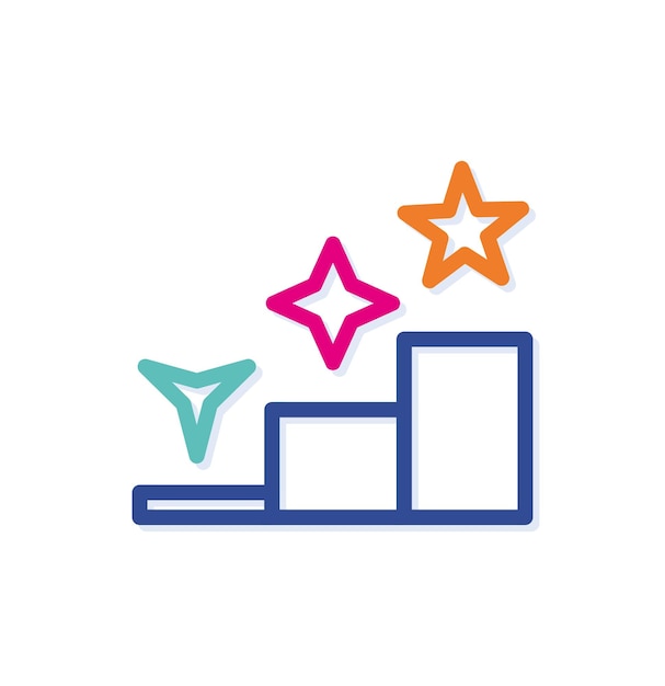 Vector abstract rising star graphic logo icon. the success formation goal of the stars.