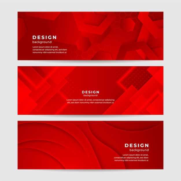 Abstract rode banner achtergrond Abstract banner ontwerp in tinten rood Rode brede banner met lijnen patroon ontwerp Moderne golf banner rode achtergrond Moderne vloeibare rode gradiënt banner met bocht vorm