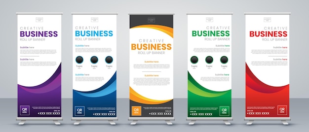 abstract roll-up bannerontwerp voor marketingpromoties voor zakelijke evenementen