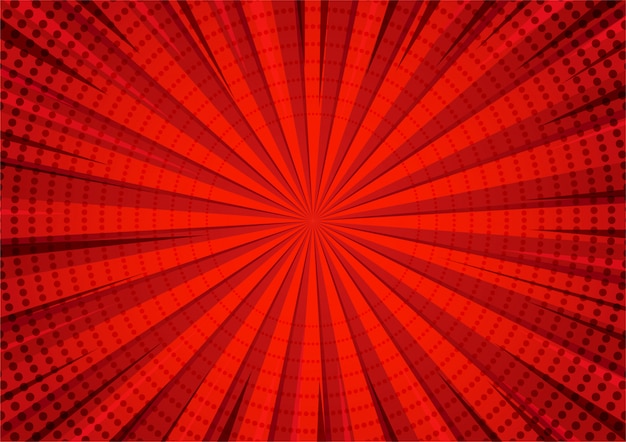 Abstract rood grappig halftone gezoempatroon van de beeldverhaalstijl.