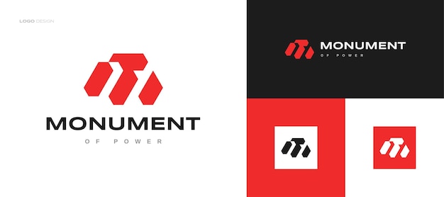 Abstract rood Letter M Logo-ontwerp voor merkidentiteit voor bedrijven en technologie