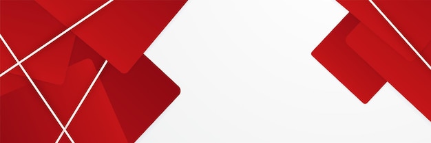 Abstract rood-wit grijs tech geometrisch bannerontwerp