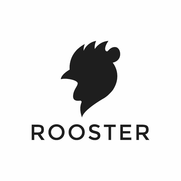 Abstract Rooster Chicken Head Logo Design Template