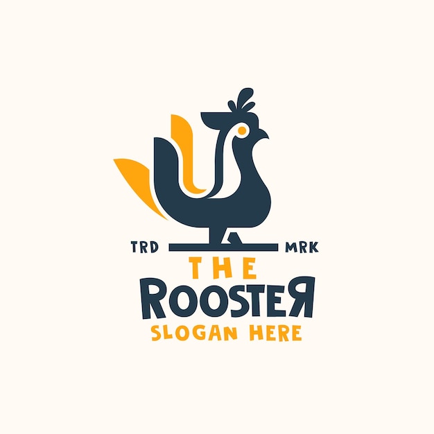 Abstract rooster logo design template