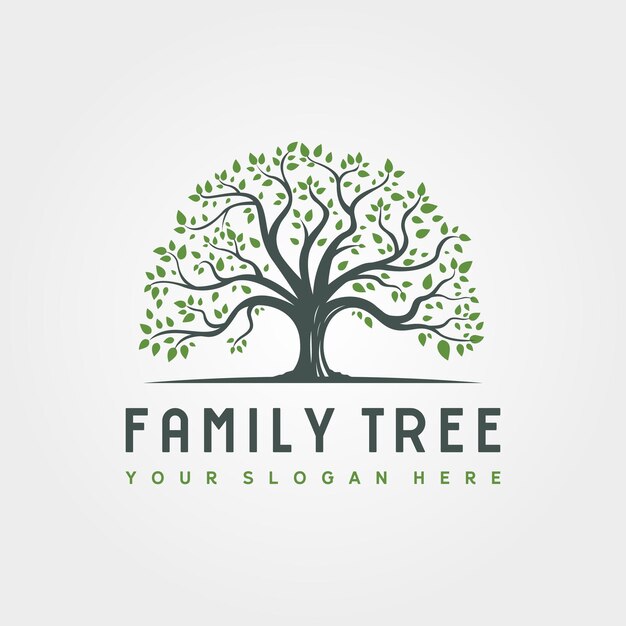 Vector abstract root tree logo vector illustration design family tree logo design