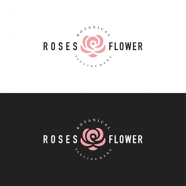 abstract rose logo or logotype for florist