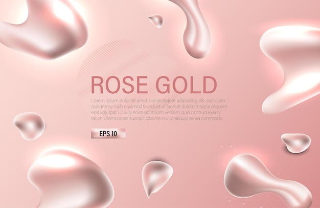 Abstract rosegold Style element Vector illustration