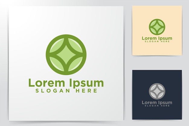 Vector abstract roun leaf logo designs vector illustration