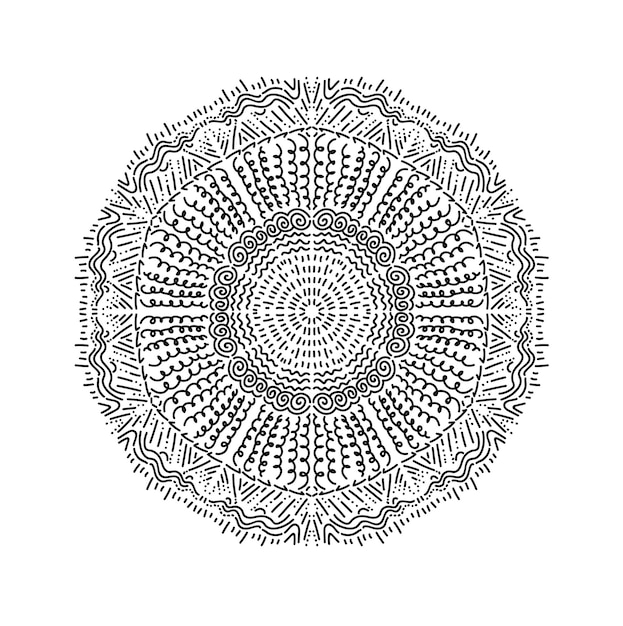 abstract round floral pattern. lacy mandala decorative element. hand drawn background for textile, fabric, stickers, cards, stationery, prints