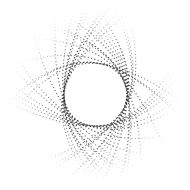 Абстрактная круглая рамка из точек, изолированных на белом