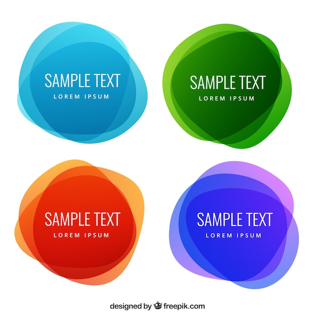 Abstract round labels in colorful style