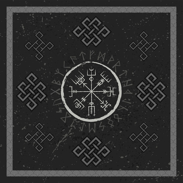 Abstract runic symbols wallpaper