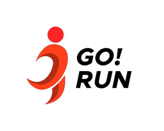 Abstract running man logo design