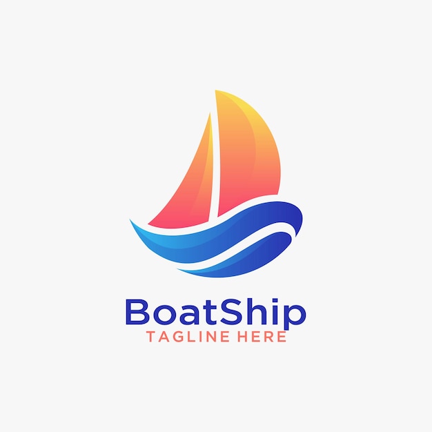 Abstract sailboat logo design