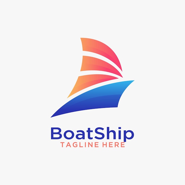 Abstract sailboat logo design