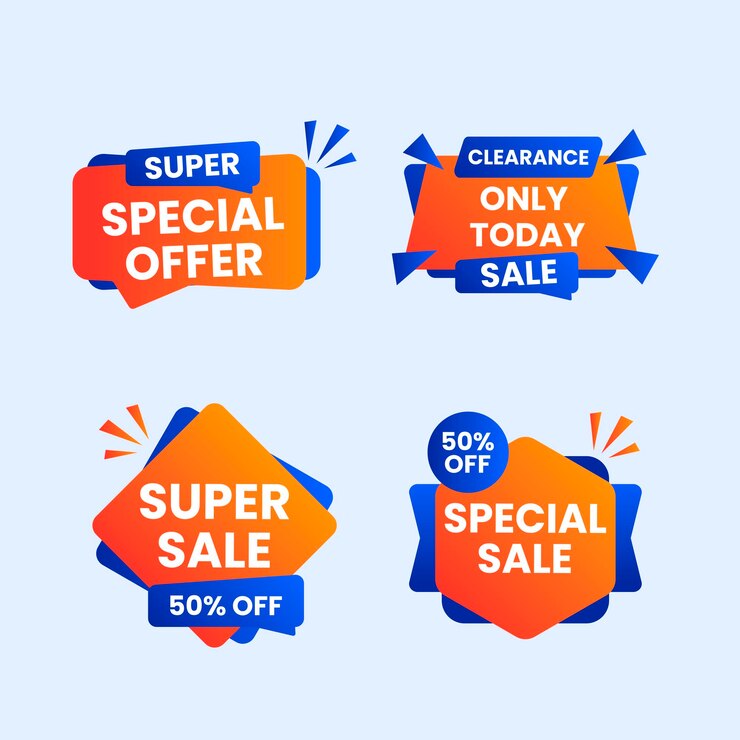 Abstract Sale Label Banner Collection