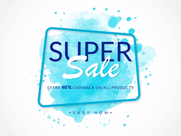 Vector abstract sale promotion banner with watercolor