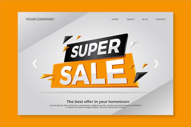 Vector abstract sales landing page template