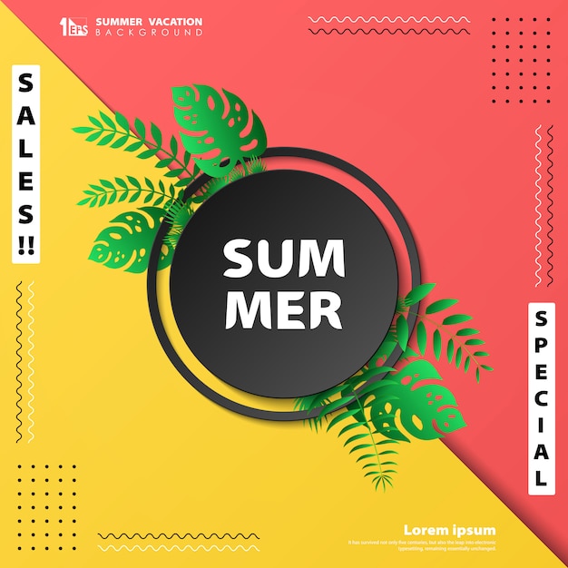 Abstract sales summer vacation banner