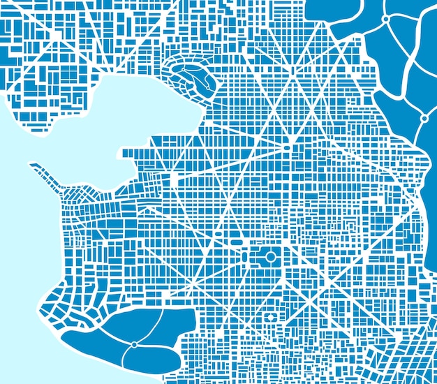 ベクトル 市の抽象的な計画計画。背景とテンプレートのデザインと創造性のための存在しない都市計画スキーム。