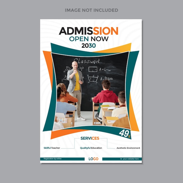 Abstract school admission flyer template