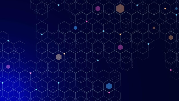 Abstract science and technology background with hexagons Chemical engineering molecular structure