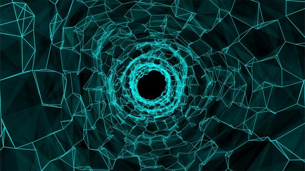 ワームホールがサイバースペースを吸収する 3D ポータル ベクトル フューチャリスト ファンタジー フォンネル