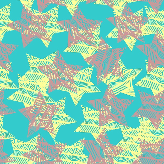 Abstract seamless chaotic pattern with stars