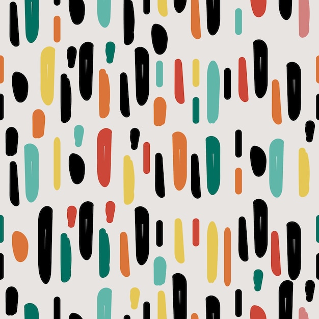 Vector abstract seamless colorful brush strokes pattern background