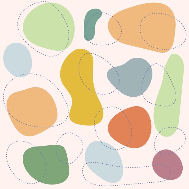 Abstract seamless flat blob doodle pattern