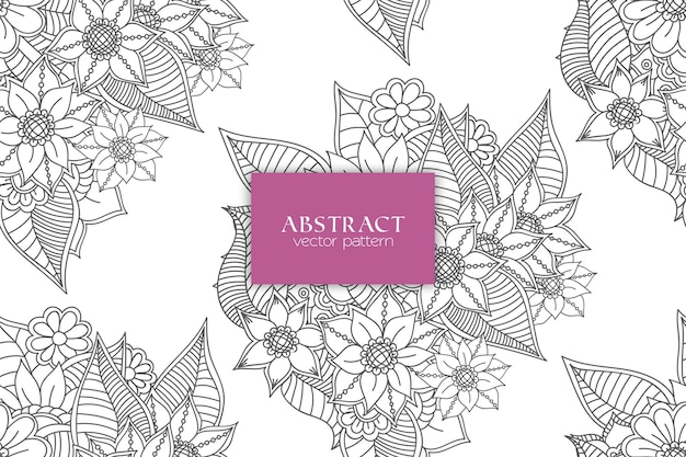 Abstract Seamless Floral Pattern in vector