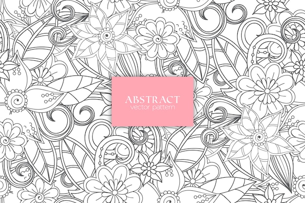 Abstract seamless floral pattern in vector