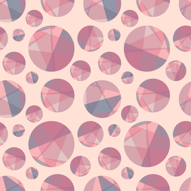 다양한 크기의 둥근 반짝이는 다이아몬드가 있는 추상 원활한 기하학적 패턴 배경 또는 포장지 분홍색 원석