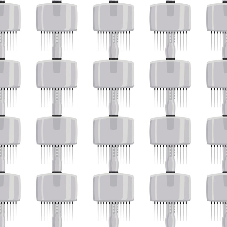Vector abstract seamless medical pipette dropper for laboratory on white background
