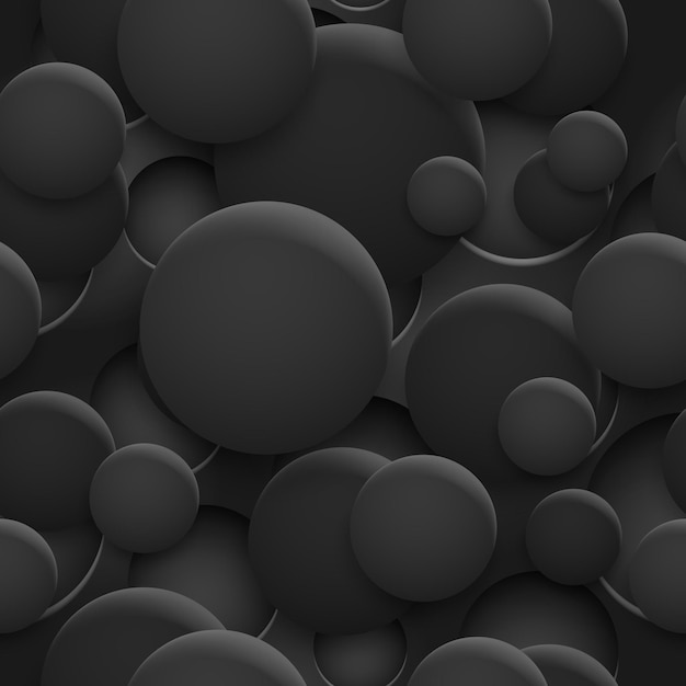 黒と灰色の影と穴や円の抽象的なシームレスパターンまたは背景